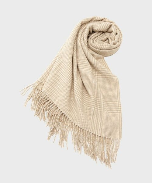 UNTITLED / アンタイトル マフラー・ショール・スヌード・ストール | ハウンドトゥース柄ウールカシミヤストール | 詳細1