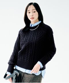 UNTITLED / アンタイトル ニット・セーター | 【すっきりコンパクト】スポンディッシュ ケーブル柄プルオーバー