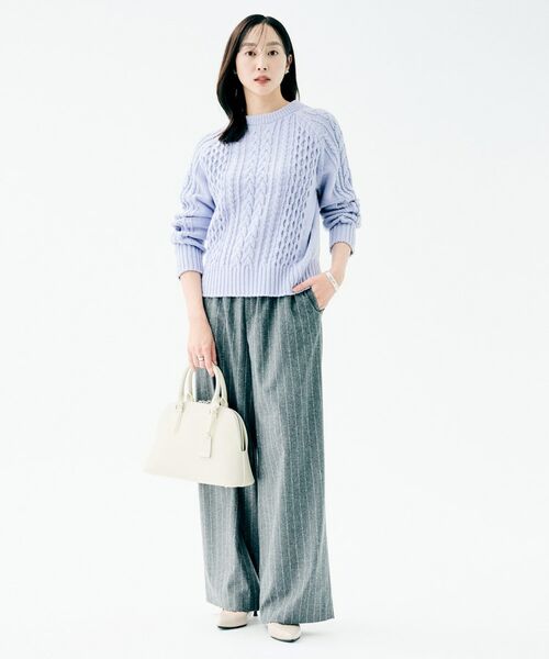UNTITLED / アンタイトル ニット・セーター | 【すっきりコンパクト】スポンディッシュ ケーブル柄プルオーバー | 詳細12