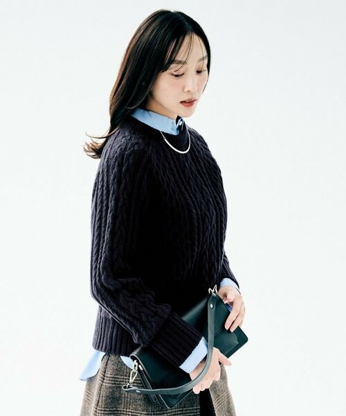 UNTITLED / アンタイトル ニット・セーター | 【すっきりコンパクト】スポンディッシュ ケーブル柄プルオーバー | 詳細15