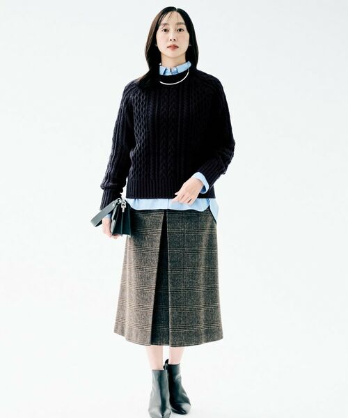 UNTITLED / アンタイトル ニット・セーター | 【すっきりコンパクト】スポンディッシュ ケーブル柄プルオーバー | 詳細16