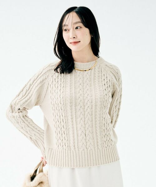 UNTITLED / アンタイトル ニット・セーター | 【すっきりコンパクト】スポンディッシュ ケーブル柄プルオーバー | 詳細2