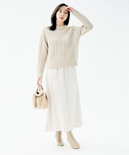 UNTITLED / アンタイトル ニット・セーター | 【すっきりコンパクト】スポンディッシュ ケーブル柄プルオーバー | 詳細4