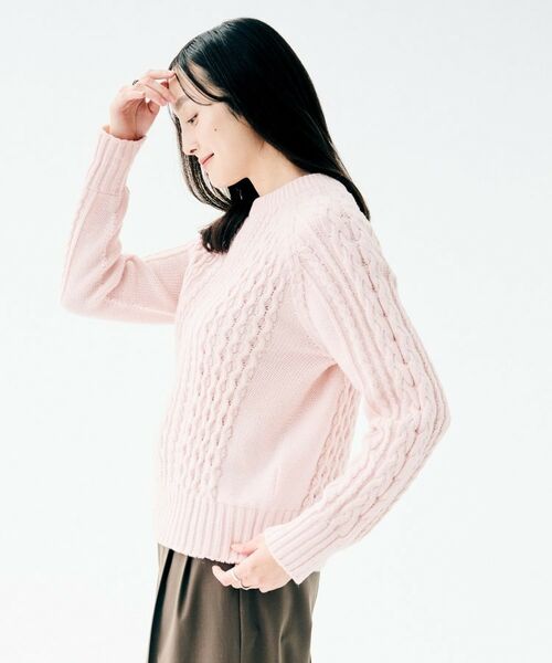 UNTITLED / アンタイトル ニット・セーター | 【すっきりコンパクト】スポンディッシュ ケーブル柄プルオーバー | 詳細7