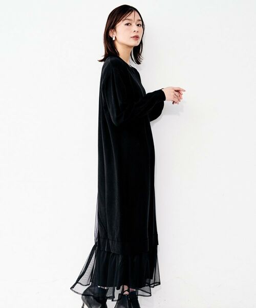 UNTITLED / アンタイトル ロング・マキシ丈ワンピース | 【TORRAZZO DONNA】ニット×チュールワンピース | 詳細3