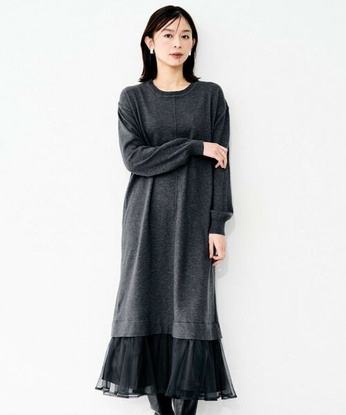 UNTITLED / アンタイトル ロング・マキシ丈ワンピース | 【TORRAZZO DONNA】ニット×チュールワンピース | 詳細6