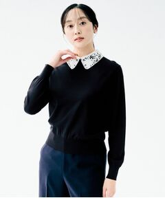 UNTITLED / アンタイトル ニット・セーター | 2WAYレース襟ニットプルオーバー