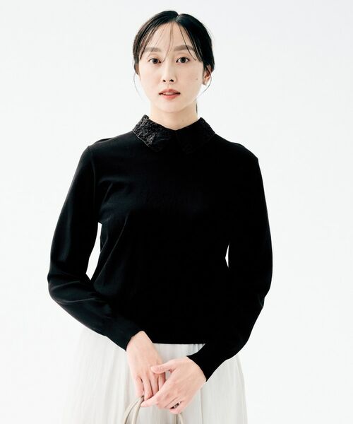 UNTITLED / アンタイトル ニット・セーター | 2WAYレース襟ニットプルオーバー | 詳細2