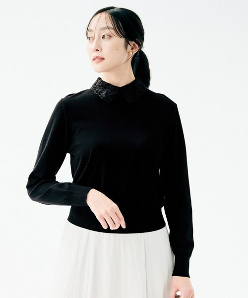 UNTITLED / アンタイトル ニット・セーター | 2WAYレース襟ニットプルオーバー | 詳細3