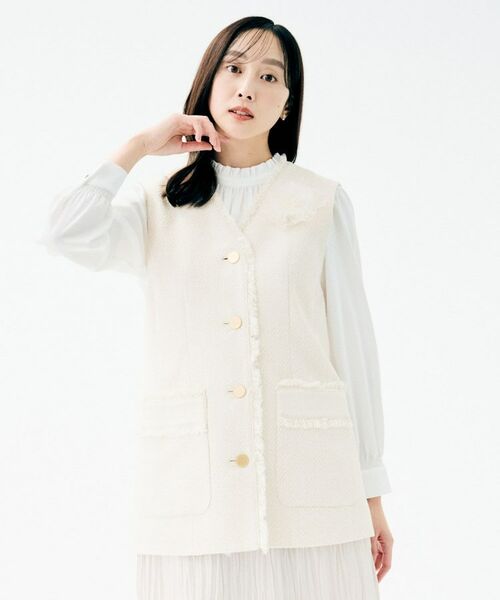 UNTITLED / アンタイトル ベスト | スラブツイード ジレ | 詳細7