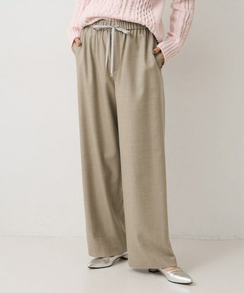 UNTITLED / アンタイトル パンツ | ソフトフラノワイドパンツ（ベージュ(052)）