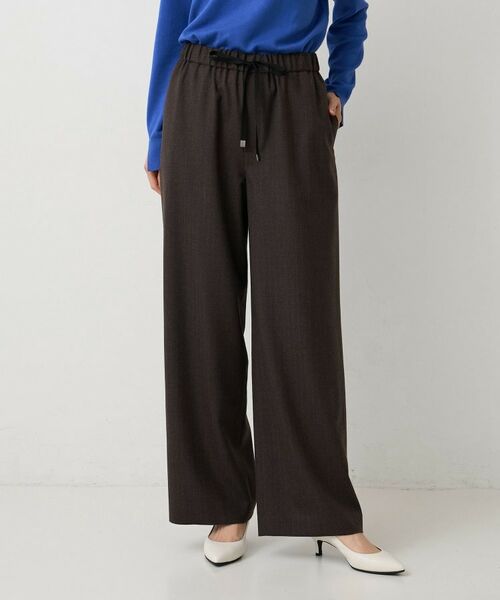 UNTITLED / アンタイトル パンツ | ソフトフラノワイドパンツ（ブラウン(343)）