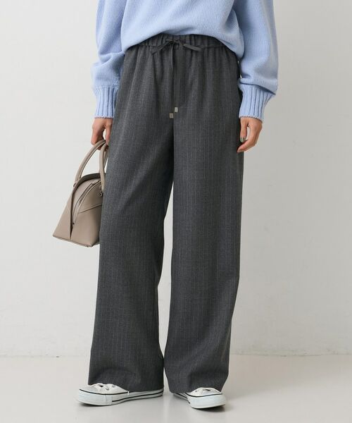 UNTITLED / アンタイトル パンツ | ソフトフラノワイドパンツ（グレー(312)）