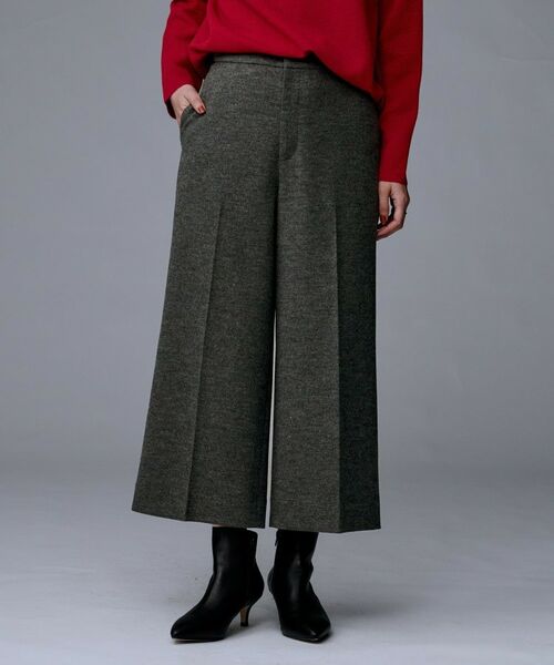 UNTITLED / アンタイトル ショート・ハーフ・半端丈パンツ | ミルドスムースクロップドワイドパンツ（チャコールグレー(013)）