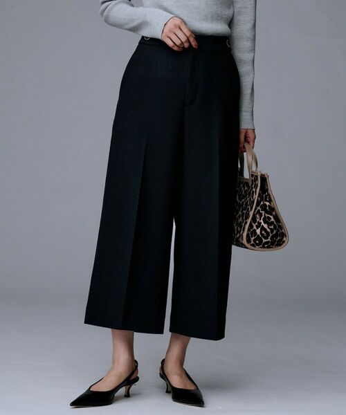 UNTITLED / アンタイトル ショート・ハーフ・半端丈パンツ | ミルドスムースクロップドワイドパンツ（ブラック(019)）