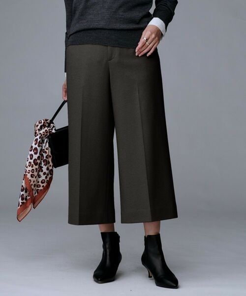 UNTITLED / アンタイトル ショート・ハーフ・半端丈パンツ | ミルドスムースクロップドワイドパンツ（ブラウン(044)）