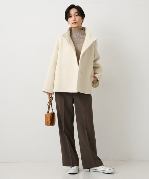 UNTITLED / アンタイトル その他アウター | 【ツイード風/スタンドカラー】ファンシーヘリンボンコート | 詳細4