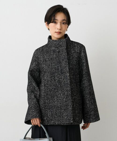 UNTITLED / アンタイトル その他アウター | 【ツイード風/スタンドカラー】ファンシーヘリンボンコート | 詳細8