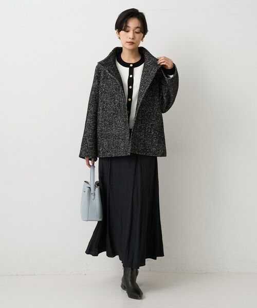 UNTITLED / アンタイトル その他アウター | 【ツイード風/スタンドカラー】ファンシーヘリンボンコート | 詳細9