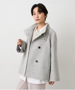 UNTITLED / アンタイトル その他アウター | 【スタンドカラー/オンオフ使える】クラシカルツイードコート