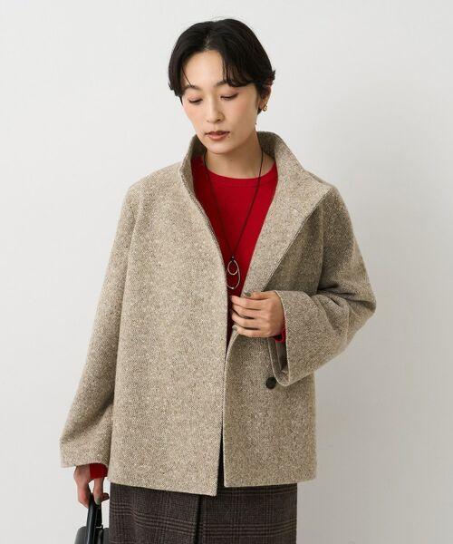 UNTITLED / アンタイトル その他アウター | 【スタンドカラー/オンオフ使える】クラシカルツイードコート | 詳細13