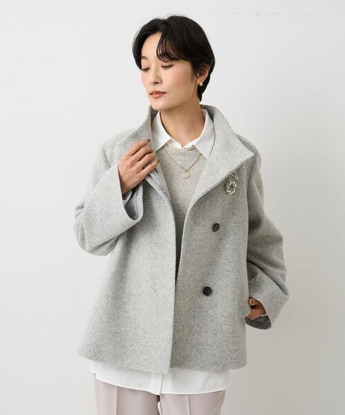 UNTITLED / アンタイトル その他アウター | 【スタンドカラー/オンオフ使える】クラシカルツイードコート | 詳細2