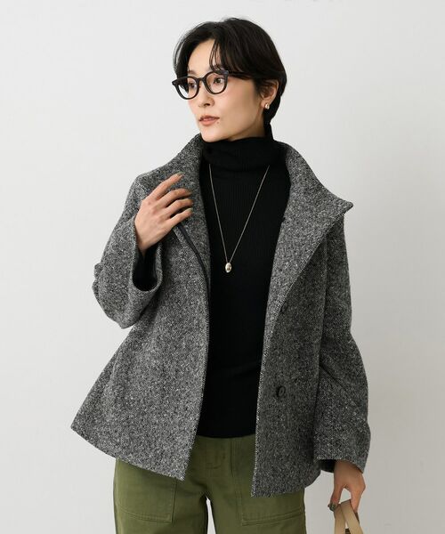 UNTITLED / アンタイトル その他アウター | 【スタンドカラー/オンオフ使える】クラシカルツイードコート | 詳細8