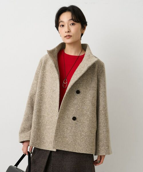 UNTITLED / アンタイトル その他アウター | 【スタンドカラー/オンオフ使える】クラシカルツイードコート（キャメルブラウン(041)）