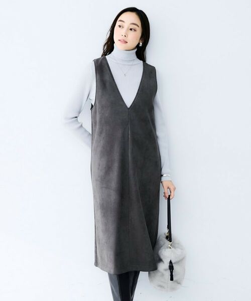 UNTITLED / アンタイトル ミニ丈・ひざ丈ワンピース | マシュマロスウェードジャンスカ | 詳細2