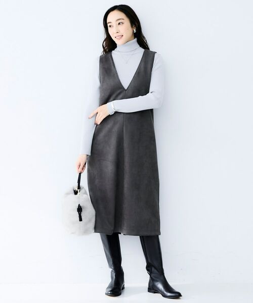 UNTITLED / アンタイトル ミニ丈・ひざ丈ワンピース | マシュマロスウェードジャンスカ | 詳細3