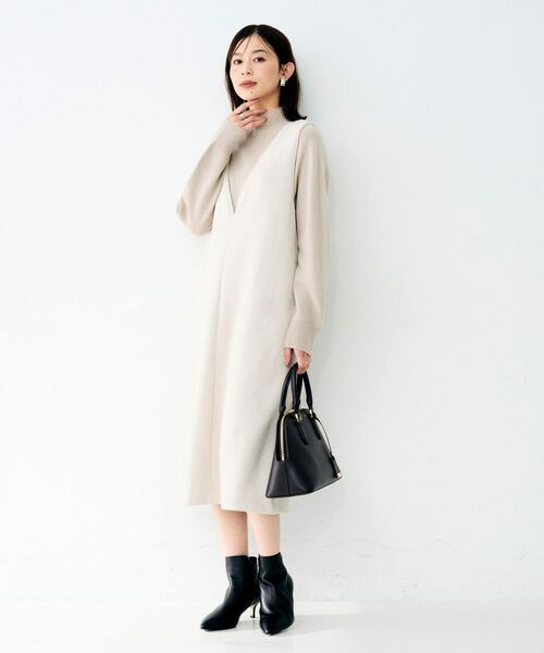 UNTITLED / アンタイトル ミニ丈・ひざ丈ワンピース | マシュマロスウェードジャンスカ | 詳細8