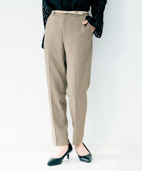 UNTITLED / アンタイトル パンツ | 杢調テーパードパンツ(トープ(654))