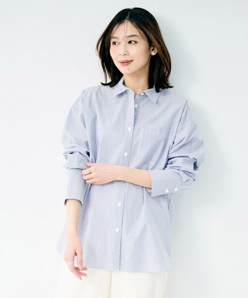 UNTITLED / アンタイトル シャツ・ブラウス | コットンベーシックシャツ(ブルー(393))