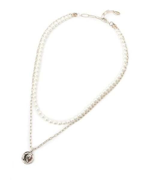 UNTITLED / アンタイトル ネックレス・ペンダント・チョーカー | 【Made In Japan】ガラスパールレイヤードネックレス（オフホワイト(003)）