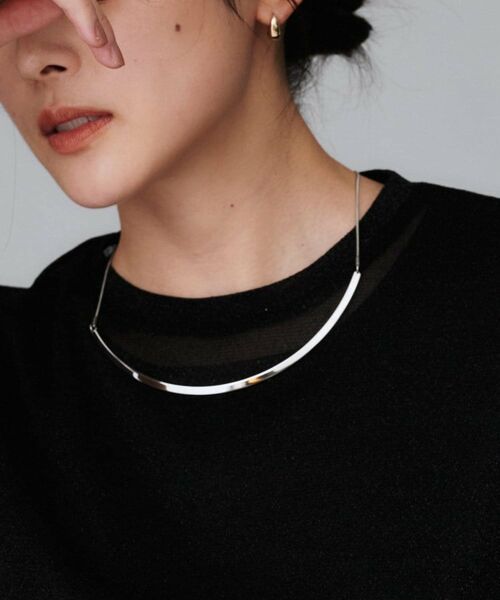 UNTITLED / アンタイトル ネックレス・ペンダント・チョーカー | 【追加/ステンレス】カーヴィプレートショートネックレス | 詳細6