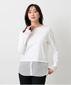 UNTITLED / アンタイトル カットソー | 【洗える/レイヤードTシャツ】シャツディテールレイヤードプルオーバー