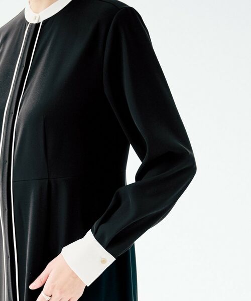 UNTITLED / アンタイトル ロング・マキシ丈ワンピース | 【洗える/前開き/フォーマル】バイカラー ワンピース | 詳細17