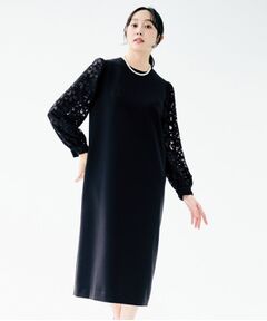 UNTITLED / アンタイトル ミニ丈・ひざ丈ワンピース | カットジャカードスリーブ ワンピース