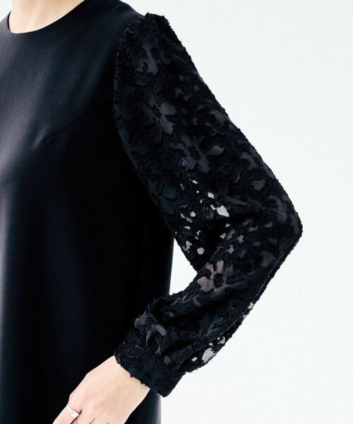 UNTITLED / アンタイトル ミニ丈・ひざ丈ワンピース | 【お呼ばれドレス/洗える】カットジャカードスリーブ ワンピース | 詳細19