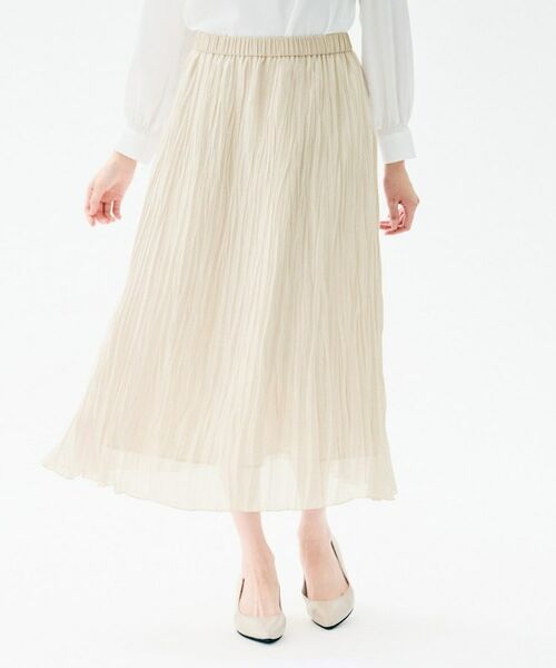 UNTITLED / アンタイトル ロング・マキシ丈スカート | シャイニープリーツスカート(グレージュ(050))