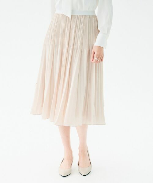 UNTITLED / アンタイトル スカート | デシン プリーツスカート(ライトベージュ(051))