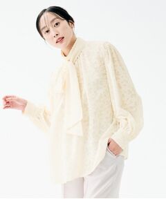 UNTITLED / アンタイトル シャツ・ブラウス | カットジャカード ボウタイブラウス