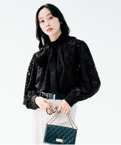 UNTITLED / アンタイトル シャツ・ブラウス | カットジャカード ボウタイブラウス