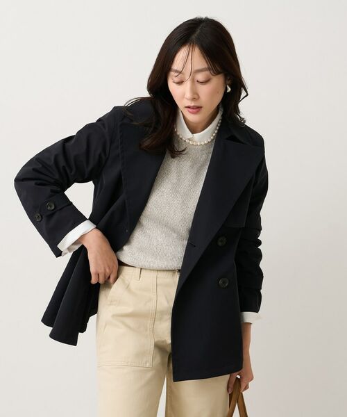 UNTITLED / アンタイトル トレンチコート | タスランショートトレンチコート（ネイビー(094)）