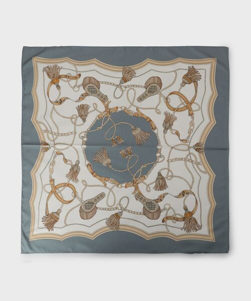 UNTITLED / アンタイトル バンダナ・スカーフ | リバータッセルプリントスカーフ（ブルー(591)）