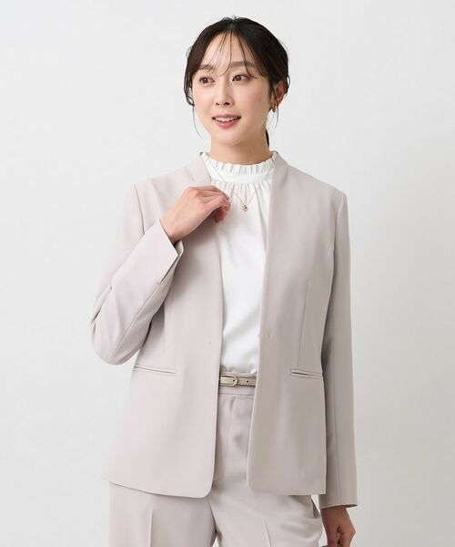 UNTITLED / アンタイトル ノーカラージャケット | エアリーノーカラージャケット（グレージュ(050)）