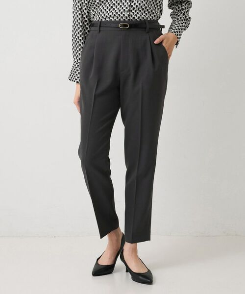 UNTITLED / アンタイトル パンツ | エアリータックテーパードパンツ(チャコールグレー(014))