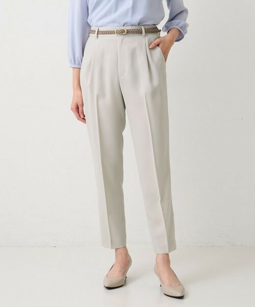 UNTITLED / アンタイトル パンツ | エアリータックテーパードパンツ(グレージュ(050))