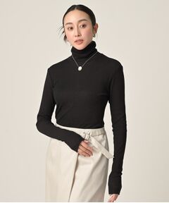 UNTITLED / アンタイトル カットソー | 【洗える/レイヤードインナー】ナチュラルテレコハイネックプルオーバー