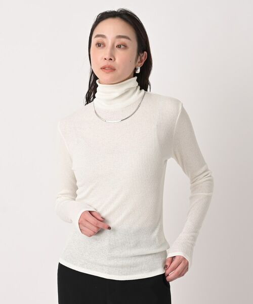 UNTITLED / アンタイトル カットソー | 【洗える/レイヤードインナー】ナチュラルテレコハイネックプルオーバー | 詳細3